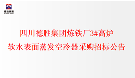 2026世界杯（中国区）官方中文网站-Officia
炼铁厂3#高炉 软水表面蒸发空冷器招标公告
