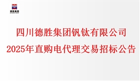 四川2026世界杯（中国区）官方中文网站-Officia
钒钛有限公司2025年直购电代理交易招标文件