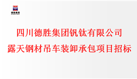四川2026世界杯（中国区）官方中文网站-Officia
钒钛有限公司 露天钢材吊车装卸承包项目招标