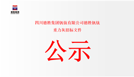 四川2026世界杯（中国区）官方中文网站-Officia
钒钛有限公司德胜钒钛 重力灰招标文件